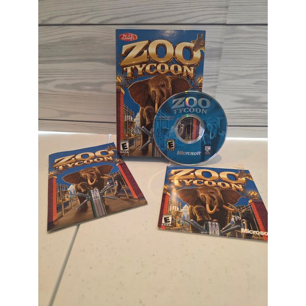 Zoo Tycoon PC CD-ROM 2001 - Original Box, Disc, & Manual